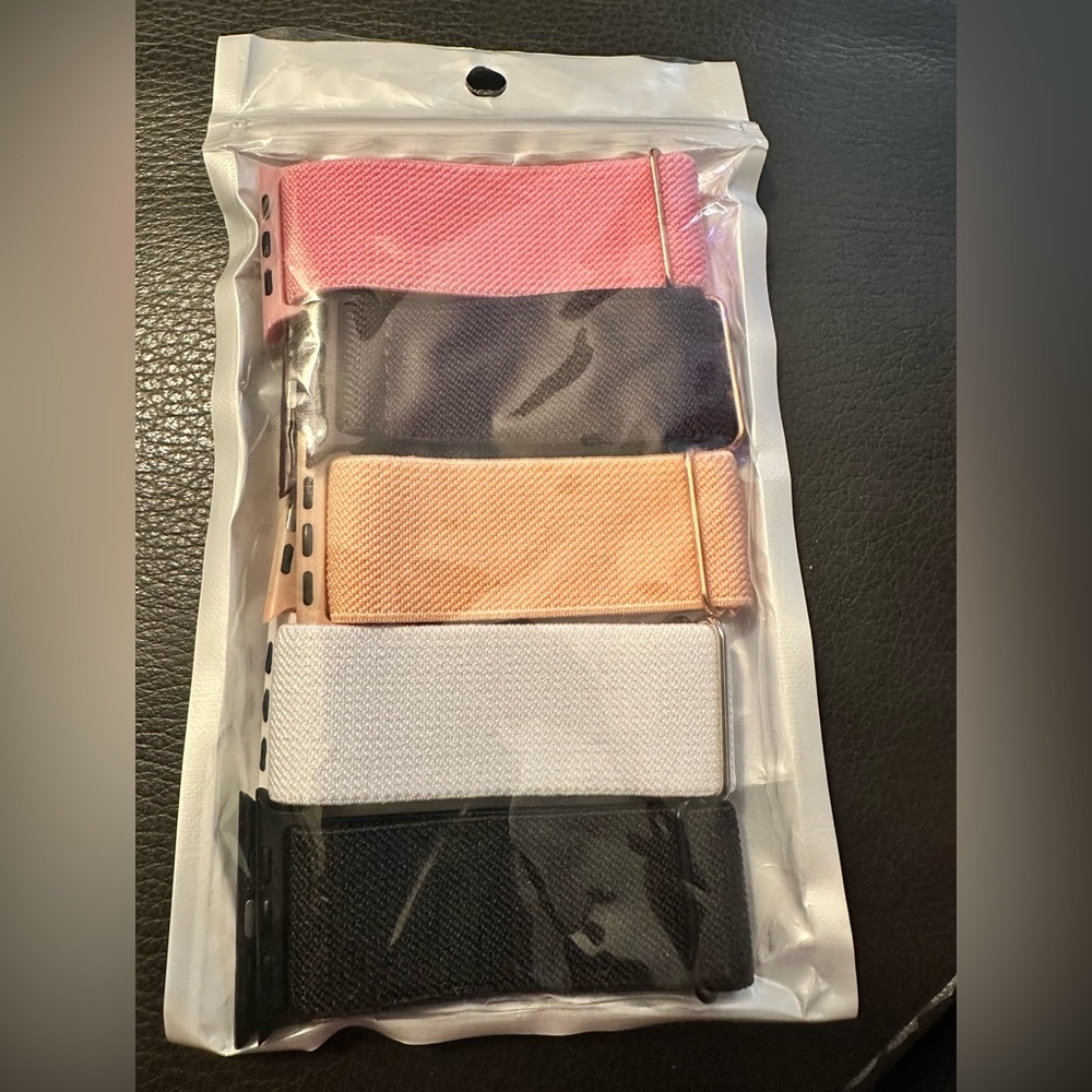 NEW Set of 5 Nylon Sport Loop Bands Compatible w/Apple Watch size 42/44mm